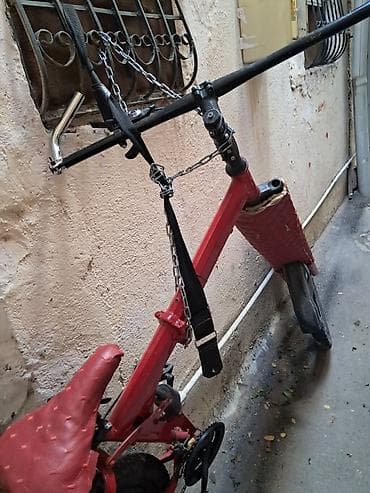 Qırmızı rəngdə, fərdi yığılıb modifikasiya olunmuş velosiped. - Geniş — 3