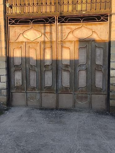 İşlənmiş Dəmir Həyət darvazası, Yana açılan, Mexaniki, Şəbəkə ilə, rəng - Boz, Kredit yoxdur