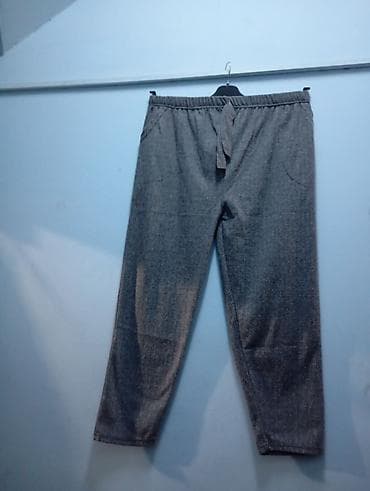 klassik şalvar: Qadın üçün palto parçasından isti və rahat cibli beli rezinlidir — 7