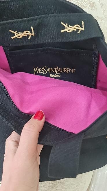 Çantalar: Yves Saint Laurent Parfums tote çantası - Rəng: qara, iç hissə canlı — 2