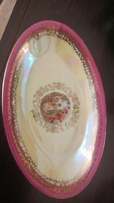 farfor boşqablar: Boşqablar, 1 əd, rəng - Bənövşəyi, Farfor — 1