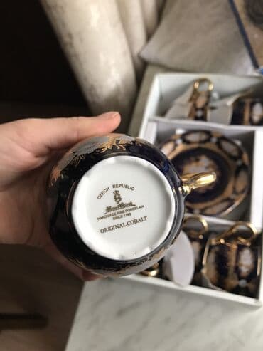 горшок новый: Чайный набор, цвет - Синий, Кобальт, 6 персон, Чехия — 4