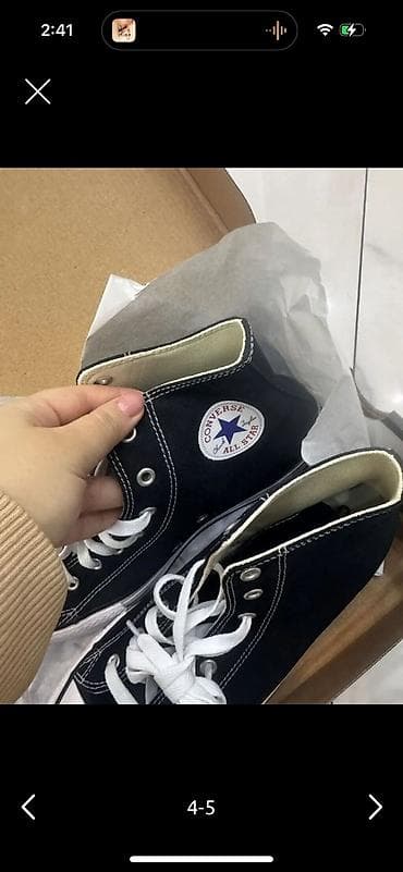 krosofka: Converse Chuck Taylor All Star, qara rəng, orta hündürlük — 1