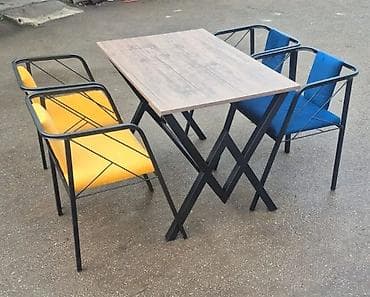 Masalar: Mətbəx üçün, Yeni, Açılmayan, Dördbucaq masa, 4 stul — 1