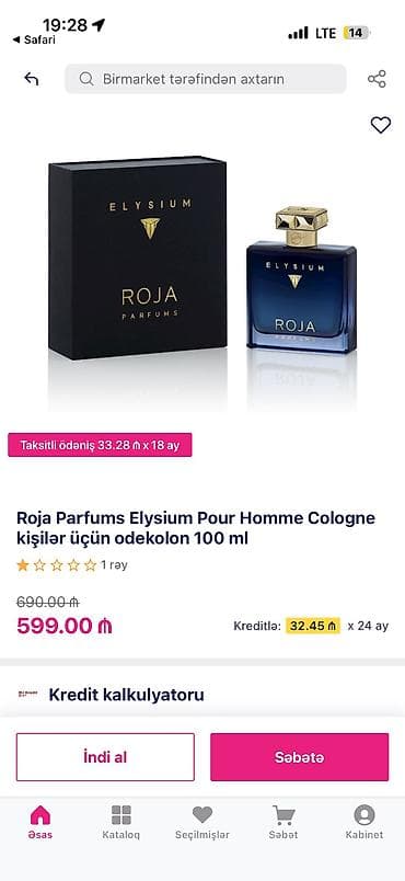 Şəxsi əşyalar: Adoredan alinib qiymeti 600+. Bir nece defe istifade olundu qoxusu — 1