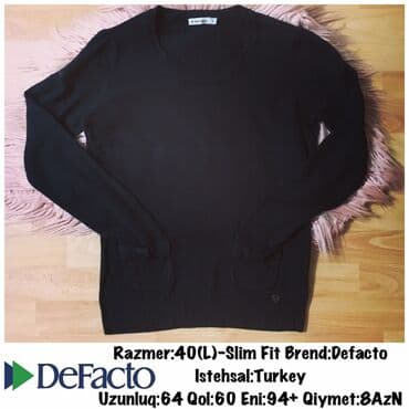 iqos qiymətləri: Razmer:40(L)-Slim Fit Brend:Defacto Istehsal:Turkey Uzunluq:64 Qol:60 — 1