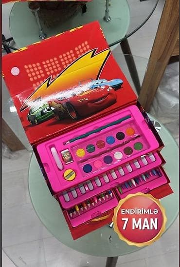 oyunca: Uşaq rəsm dəsti – “Cars” temalı qutu - Rəngarəng, çoxqatlı açılan — 1