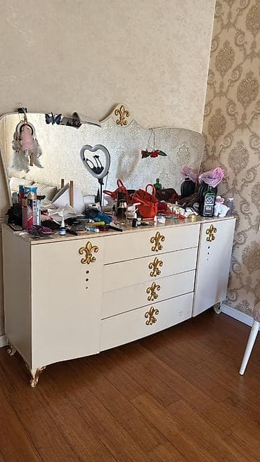 divan desti: Mebel dəsti - Künc divan: yumşaq parça üzlü, bej rəng. Rahat oturacaq — 3