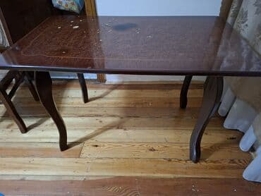 Masa və oturacaq dəstləri: Mətbəx masası, İşlənmiş, Açılmayan, Taxta, Dördbucaq masa — 3