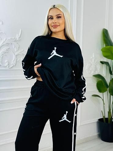 baqi salvar: Qadınlar üçün idman dəsti - Rəng: qara, ağ detallarla - 2 parça — 1