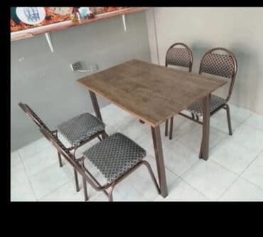 stul ev ucun: Qonaq otağı üçün, Yeni, Açılmayan, Kvadrat masa, 4 stul — 7