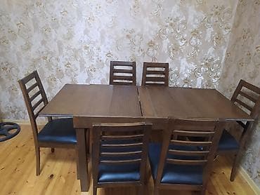 oturaca: Qonaq otağı üçün, Açılan, Dördbucaq masa, 6 stul — 2
