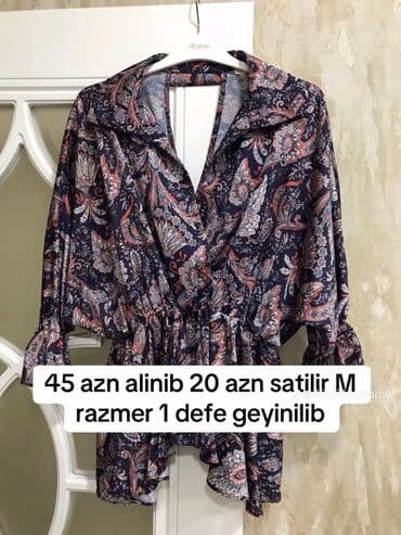 muncuq satisi instagram: M razmer - Qadın bluz/tu­nika - Rəng: tünd göy fon üzərində paisley — 1