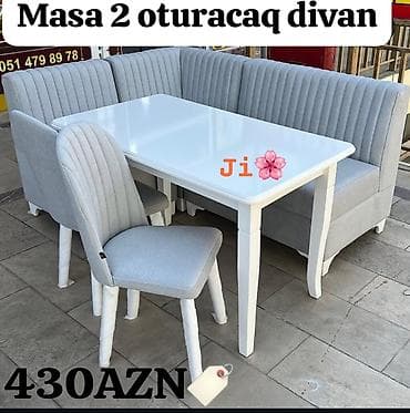 kuxna mebuli: Mətbəx üçün, Yeni, Açılmayan, Dördbucaq masa, 2 stul — 1