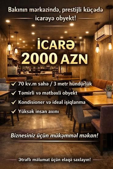 binə emlak: Bakı mərkəzində, prestijli küçədə yerləşən obyekt icarəyə verilir — 1
