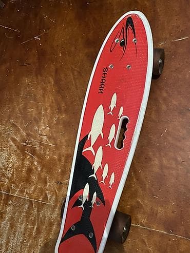 skateboard satışı: Plastik kruizer skeytbord – Shark dizaynı - Gövdə: yüngül və möhkəm — 5