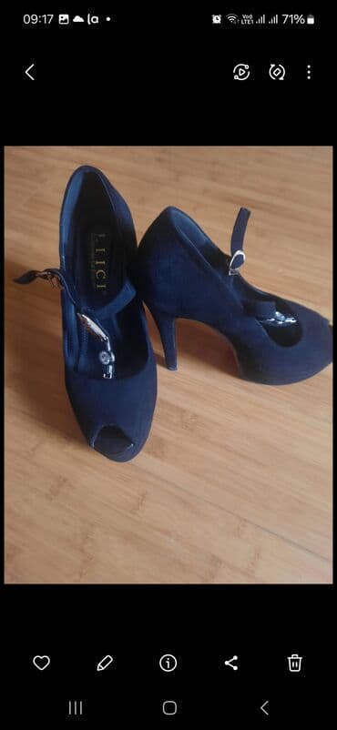 женские бордовые туфли: Tuflilər, Ölçü: 38, rəng - Qara, İşlənmiş — 1