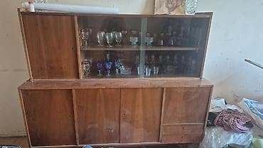 parda tul: Mebel dəsti – retro üslubda vitrin və şkaf Polsha-Xanka – Material — 1
