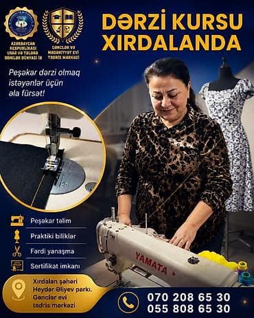 Dərzi kursu – Xırdalanda Peşəkar dərzi olmaq istəyənlər üçün əla