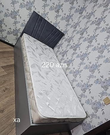 Tək nəfərlik çarpayı və döşək dəsti. - Ölçü: təxmini 90x200 sm (tək