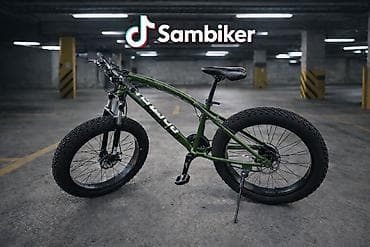 Fatbike velosiped – geniş 26x4.0 təkərlər, yaşıl rəngli alüminium