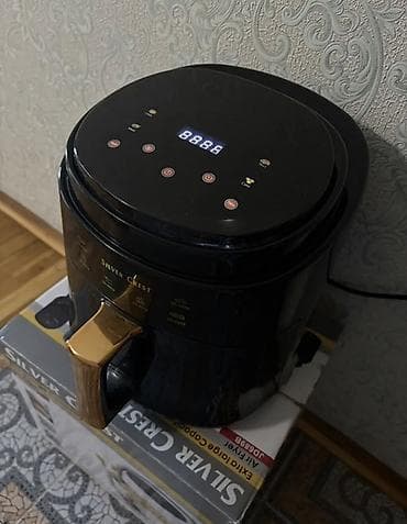 silver termopot: SilverCrest hava fritözü (air fryer) - Rəng: qara, qızılı tutacaq - — 1