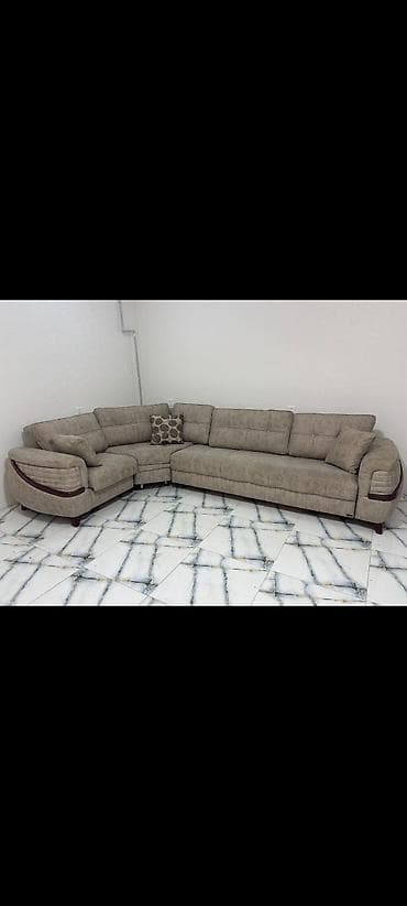 Divan və kreslo dəstləri: İşlənmiş, Künc divan, 2 kreslo, Açılan — 1