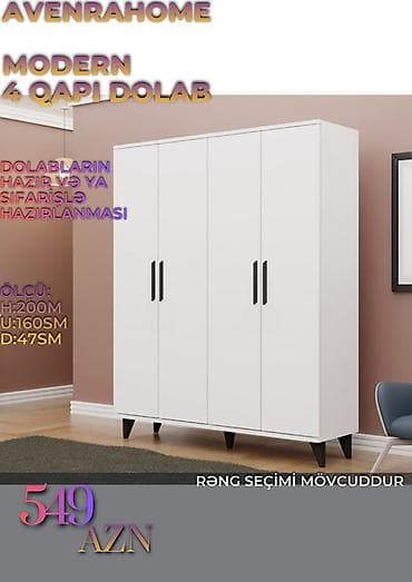 plastik dolab: Yeni, 3 qapılı, Güzgülü, Digər rəng, Digər material, Açılan, Düz dolab — 2