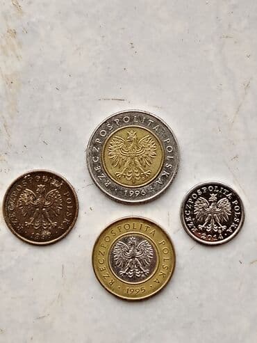 qizil onluq: Polşa sikkələri dəsti Tərkib: - 5 Złotych, bimetal, 1996-cı il. Ön — 1