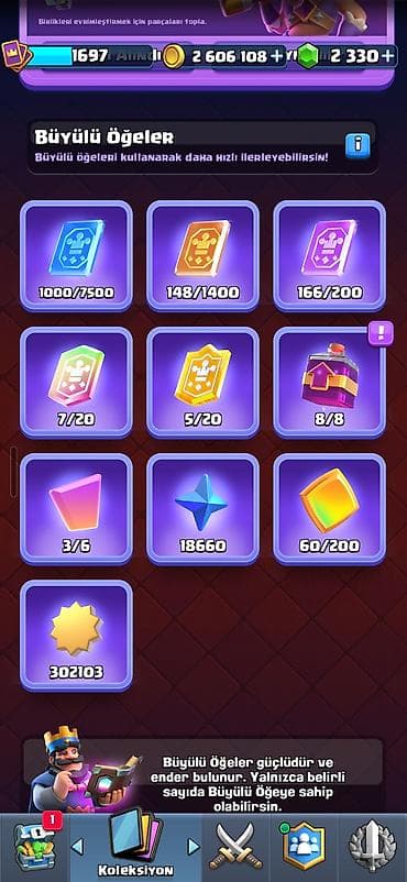 Clash royale hesabı. Hesabda 2 milyon altın və 2 min elmas var — 9