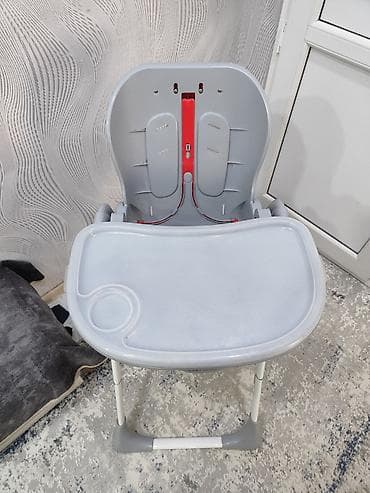 Məktəb çantaları: Uşaq yemək stulu – Baby Home - Rəng: boz/ağ (qırmızı detal ilə) - — 5