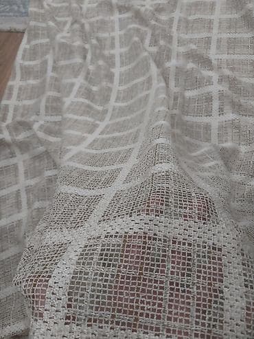 Şamlar: Tor şəffaf pərdə/parça – kətan, kvadrat naxışlı eni 3m =hün 2m yenidi — 3