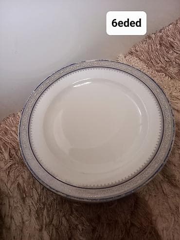 servis destleri: Nahar dəsti, rəng - Ağ, Keramika — 8