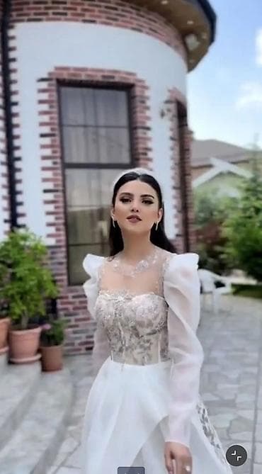 Ağ ziyafət/libas – klassik və eleqant dizayn - Rəng: qar-bəyaz - Üst