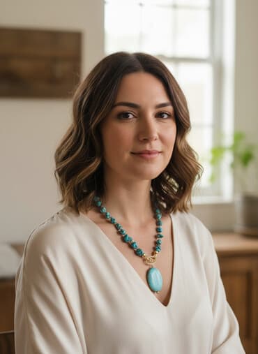 Təbii firuzə daşı boyunbağı - Material: firuzə daşından yığma