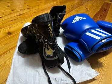 qara əlcək: ƏLA TƏKLİF 2Sİ BİR YERDƏ!!! 41 razmer boksyofka və 10 OZ orginal AİBA — 2