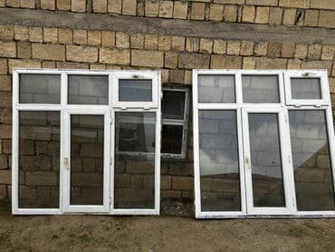 окна бу купить: PVC pəncərə dəsti - 2 ədəd böyük plastik (PVC) pəncərə blokları - Hər — 1