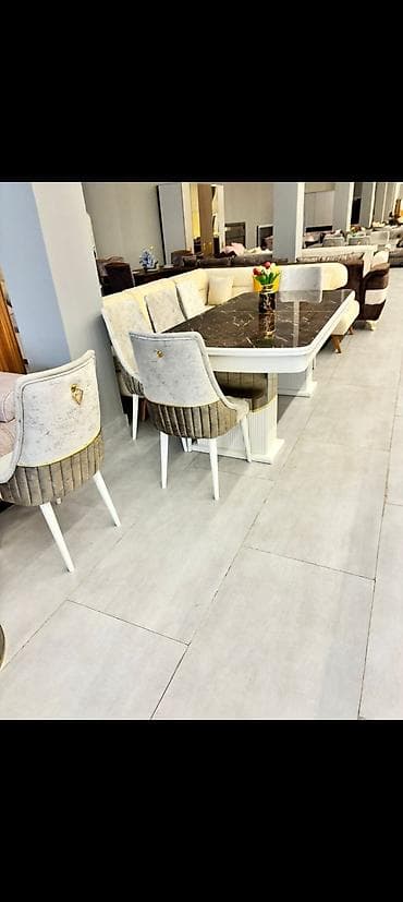 kiçik masalar: Qonaq otağı üçün, Oval masa, 6 stul — 5