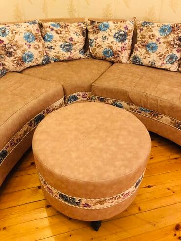 угловой диван кожаный: Угловой диван, Б/у, Нераскладной, С подъемным механизмом, Ткань, Платная доставка — 2