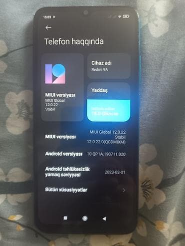iphone xs max dual: Redmi 9A, 64 GB, rəng - Göy, Sensor, Barmaq izi — 1