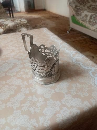 dam: Gümüş stəkanaltı (podstakanik) - Material: 875 əyarlı gümüş — 9