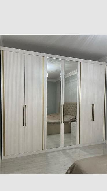 mini şkaf: Yeni, 6 qapı, Güzgülü, Ağ, Digər material, Açılan, Düz dolab — 2