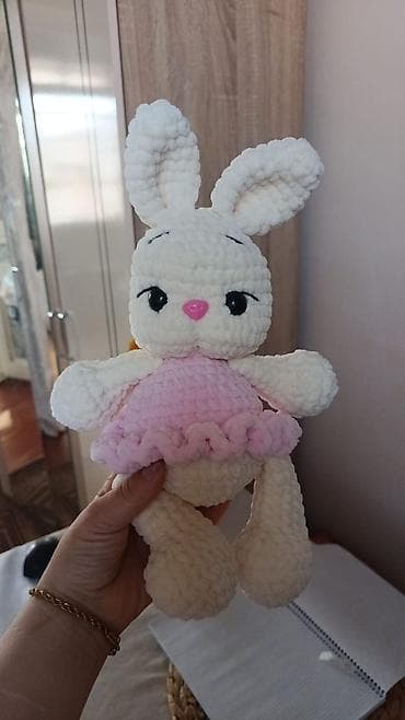 Yumşaq oyuncaqlar: Amigurumi dovşan oyuncağı – əl işi toxunma - Material: yumşaq — 6