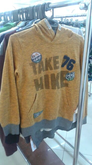 Uşaq üçün kapşonlu sviter/hoodie. - Rəng: xardal-sarı əsas, alt və