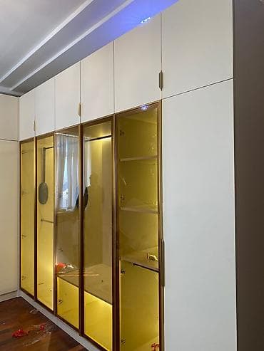 Угловой шкаф, Для спальни, Гардероб, Распашной, Встраиваемый