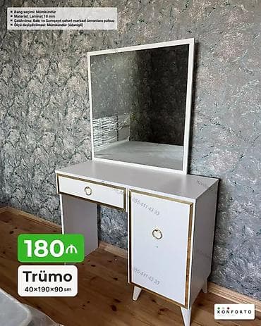 taxta komod: Trümo – 40×190×90 sm - Rəng seçimi: mümkündür - Material: 18 mm — 1