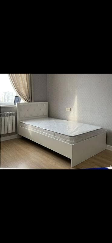 Ağ rəngli tək nəfərlik çarpayı və döşək dəsti. - Minimalist dizaynlı lalafo.az -da Ağ rəngli tək nəfərlik çarpayı və döşək dəsti. - Minimalist dizaynlı