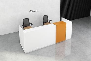 Müasir resepsiyon stolu – iki işçi üçün - Dizayn: Minimalist və