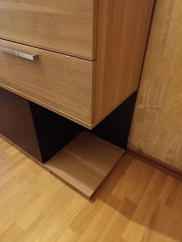 şkaflar ucuz: İşlənmiş, 1 qapı, Güzgülü, Qəhvəyi, Açılan, Düz dolab — 5