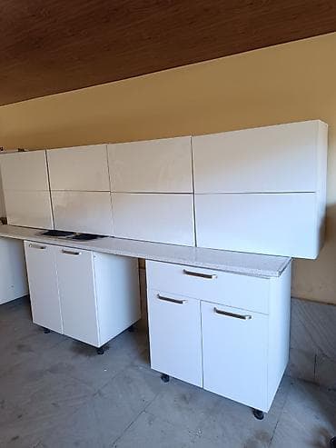 Ev üçün mebel: Ağ rəngli modul mətbəx dəsti Ideal vəziyyətdədir. Cızığı, qırığı — 3